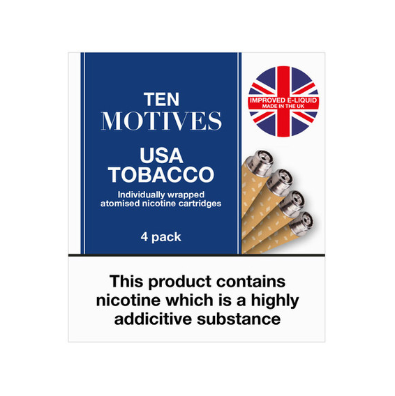 Original Ten Motives USA Tobacco E-Cig Refills (4 Pack)