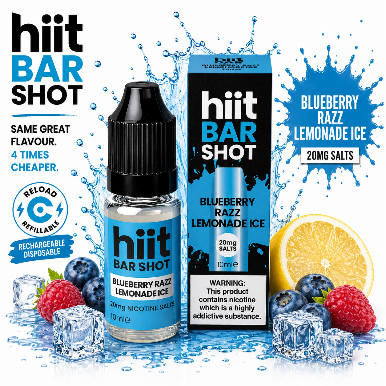 Hiit Bar Shots Blueberry Razz Lemonade Ice