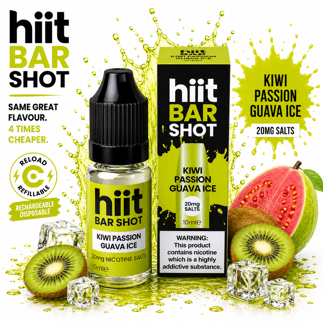 Hiit Bar Shots Kiwi Passion Guava Ice