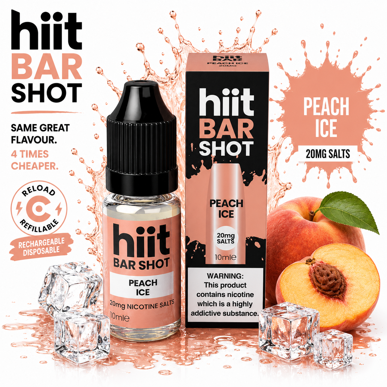 Hiit Bar Shots Peach Ice