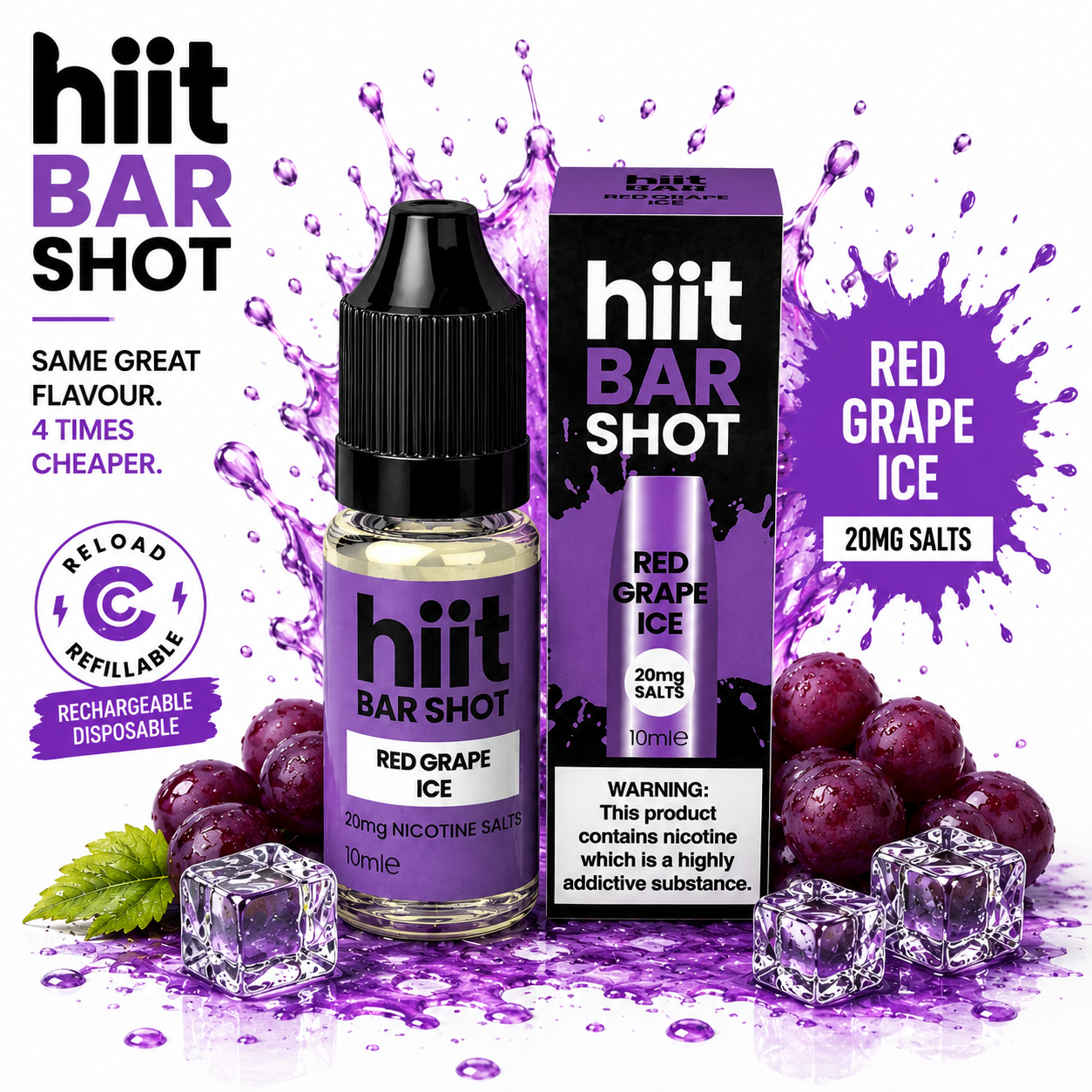 Hiit Bar Shots Red Grape Ice