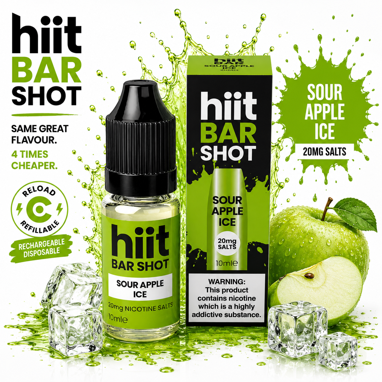 Hiit Bar Shots Sour Apple Ice