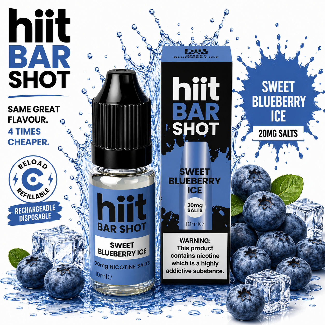 Hiit Bar Shots Sweet Blueberry Ice