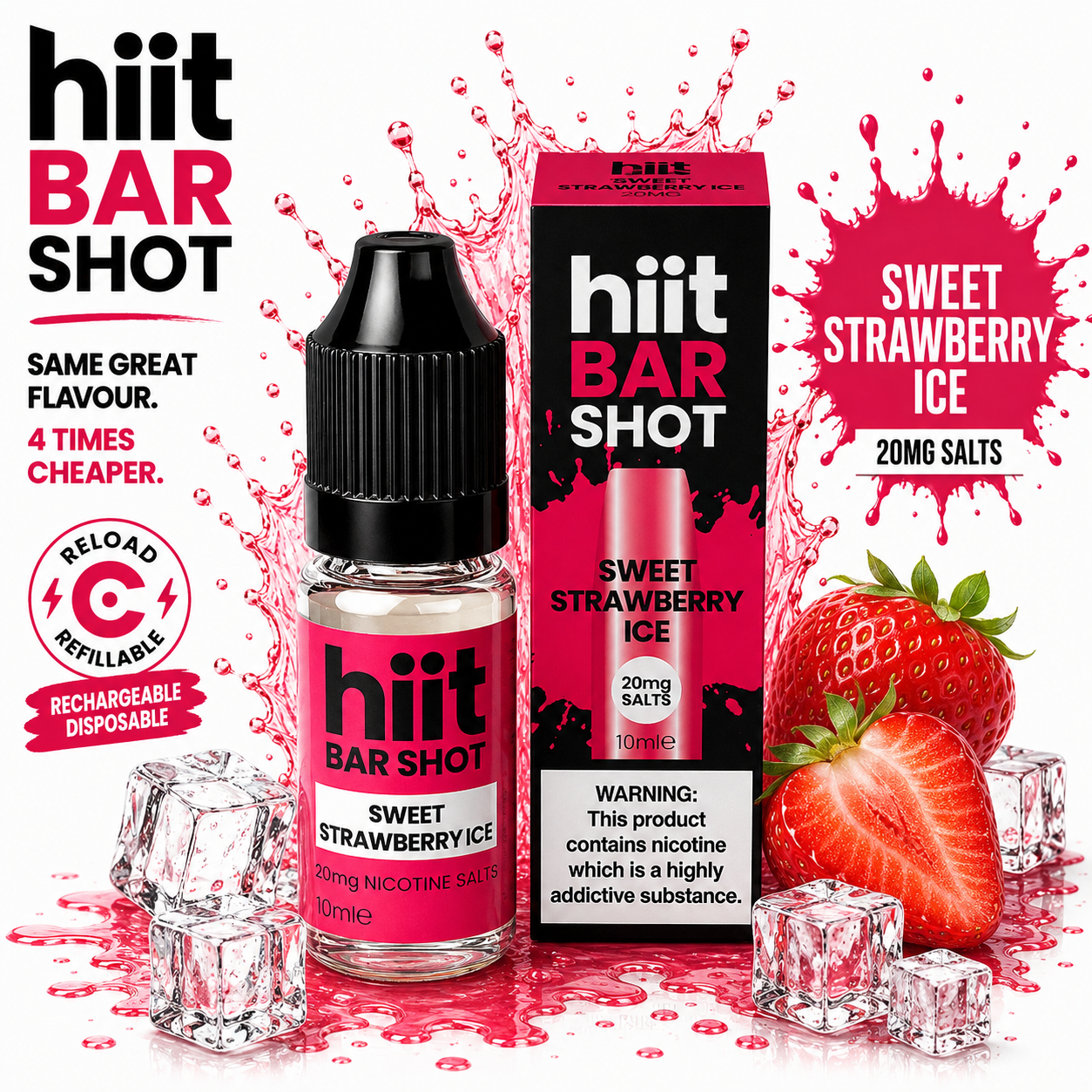 Hiit Bar Shots Sweet Strawberry Ice